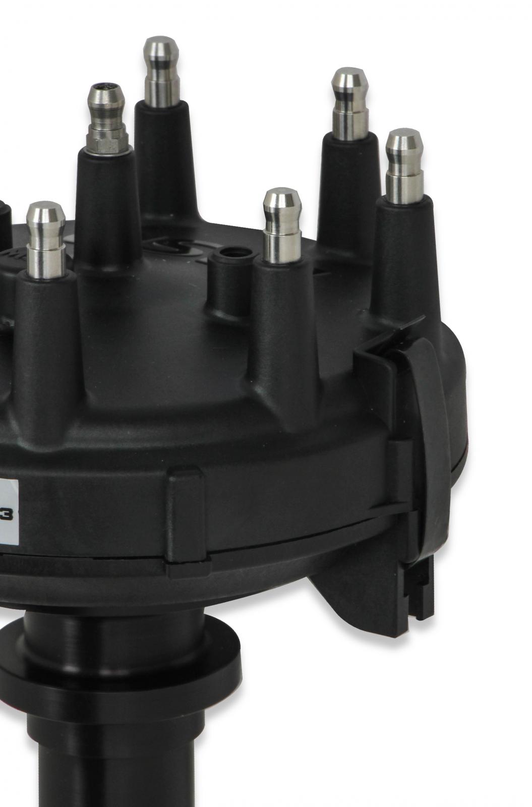 MSD Black Chevy Low-Profile Crank Trigger Distributor MSD Black Low-Profile Chevy Racing Distributor MSD Ignition