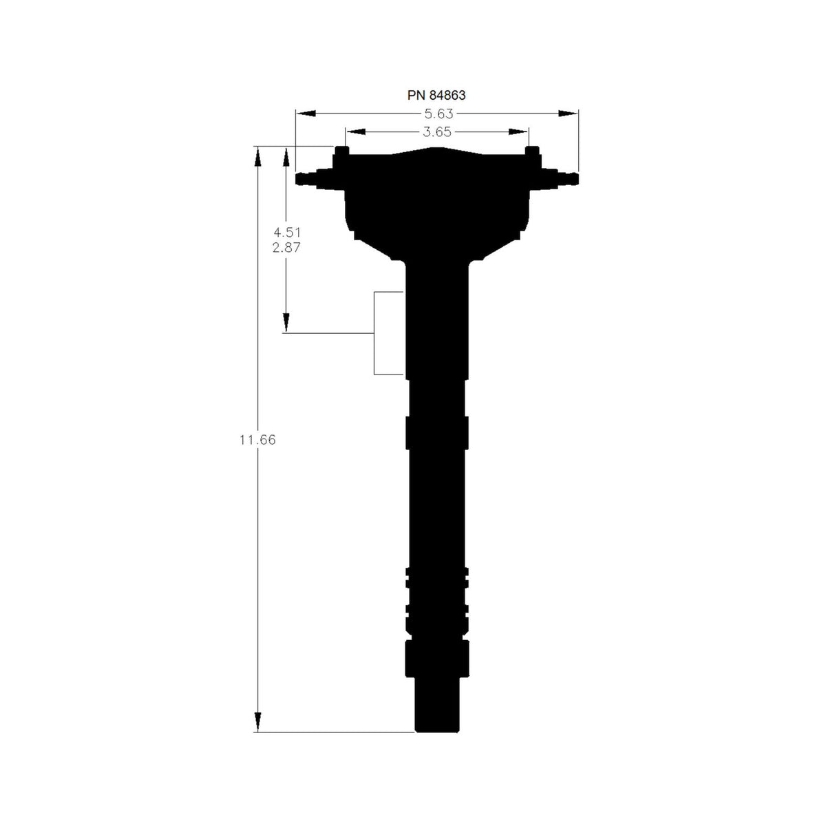Chevy Super Tall Block Black Crab Cap Distributor Low-Profile, Tall Block Racing Distributor MSD Ignition