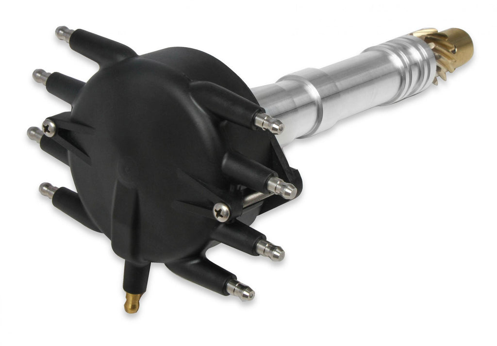 Chevy Crank Trigger Distributor With Black Crab Cap Low-Profile, Black Crab Cap Racing Distributor MSD Ignition