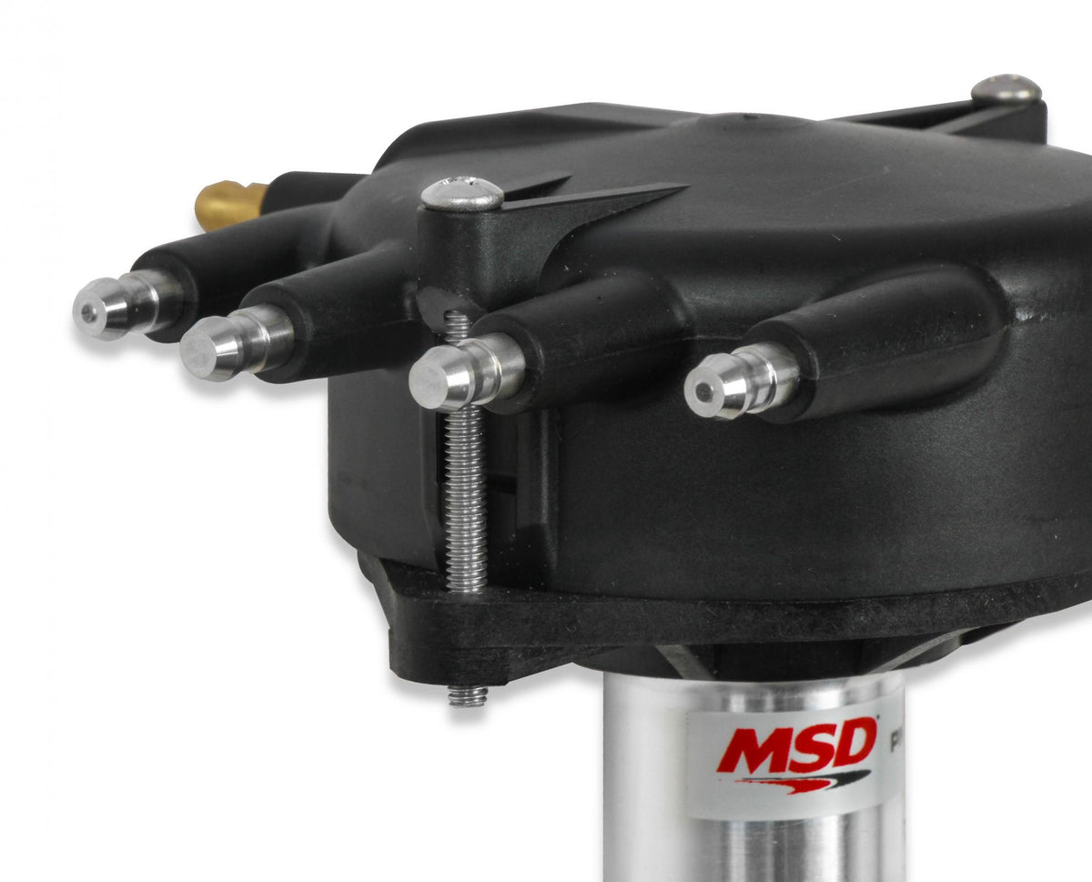 Chevy Crank Trigger Distributor With Black Crab Cap Low-Profile, Black Crab Cap Racing Distributor MSD Ignition