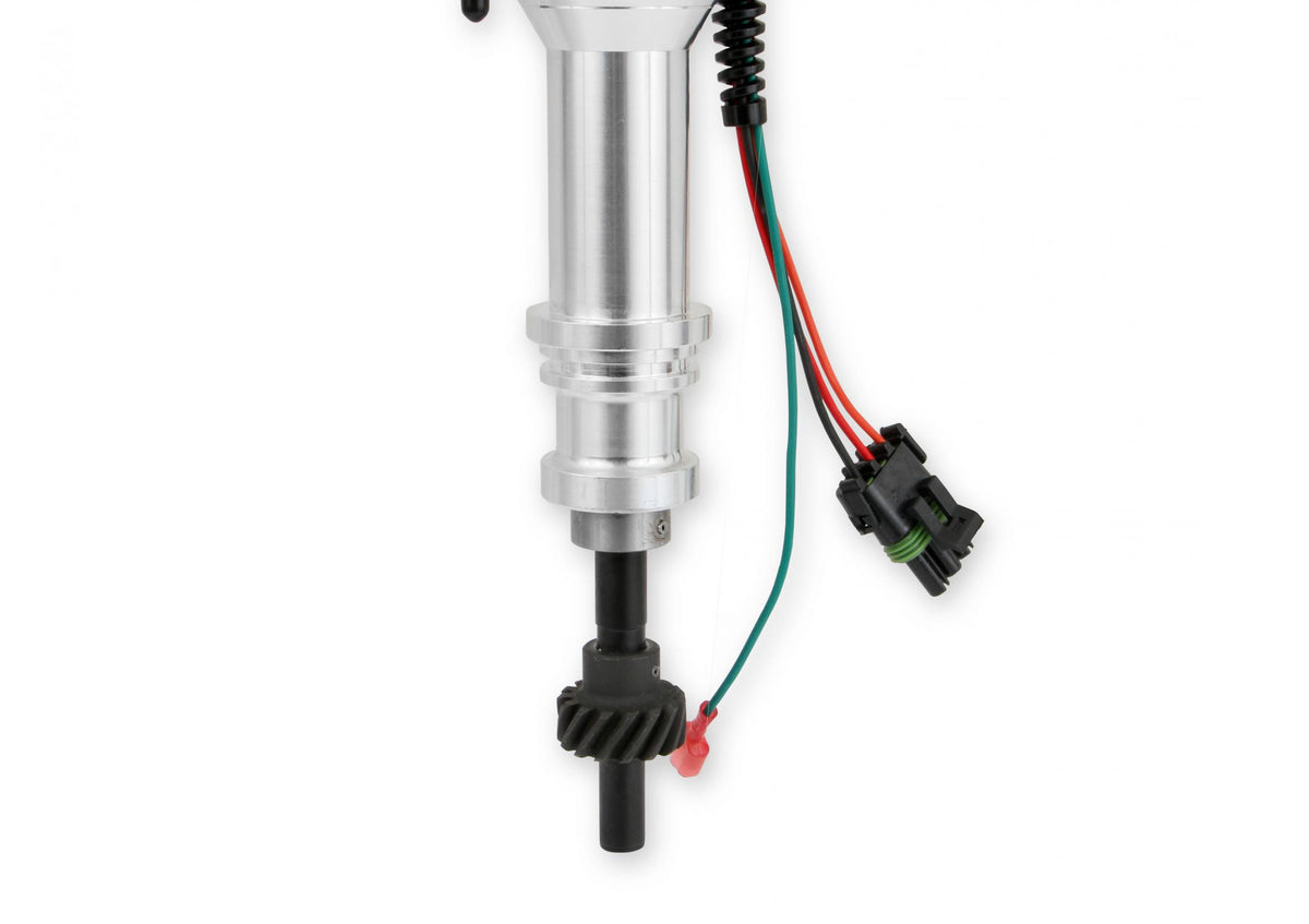 Distributor, Ford 289/302, E-Curve, Steel Gear MSD'S Pro-Billet Ready-To-Run Distributor With Electronic Advance Curves And Steel Gear, No Ignition Box Needed MSD Ignition