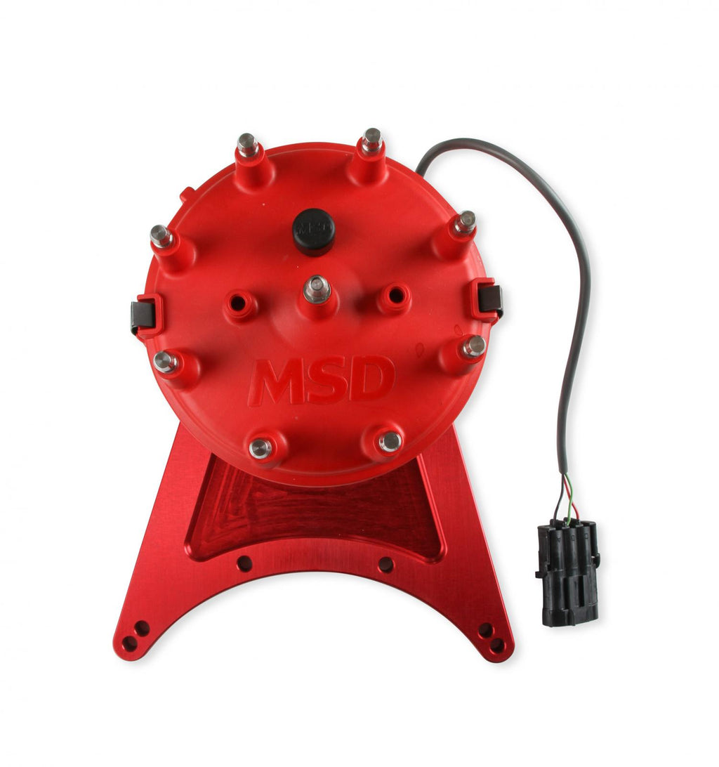 MSD Front Drive Distributor With Adjustable Cam Sync Big Block Chevy Front Drive Distributor With Adjustable Hall-Effect Cam Sync Sensor Ideal For Triggering EFI Systems MSD Ignition
