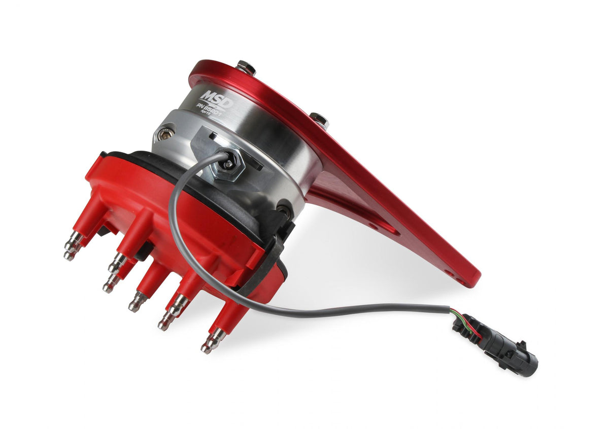 MSD Front Drive Distributor With Adjustable Cam Sync Big Block Chevy Front Drive Distributor With Adjustable Hall-Effect Cam Sync Sensor Ideal For Triggering EFI Systems MSD Ignition
