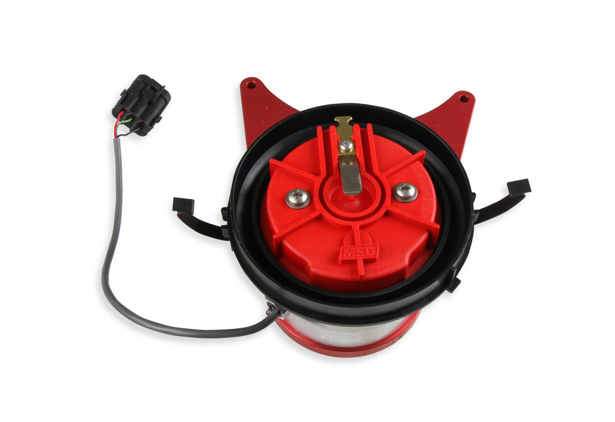 MSD Front Drive Distributor With Adjustable Cam Sync Big Block Chevy Front Drive Distributor With Adjustable Hall-Effect Cam Sync Sensor Ideal For Triggering EFI Systems MSD Ignition
