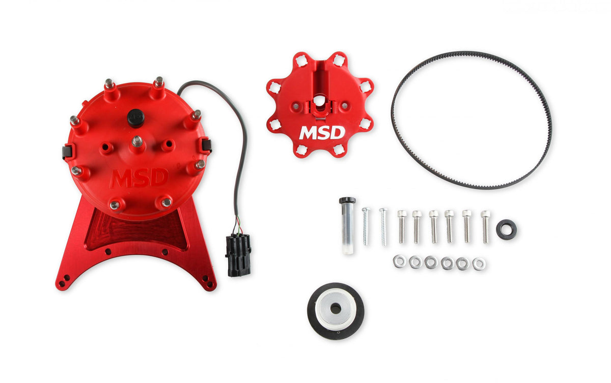 MSD Front Drive Distributor With Adjustable Cam Sync Big Block Chevy Front Drive Distributor With Adjustable Hall-Effect Cam Sync Sensor Ideal For Triggering EFI Systems MSD Ignition