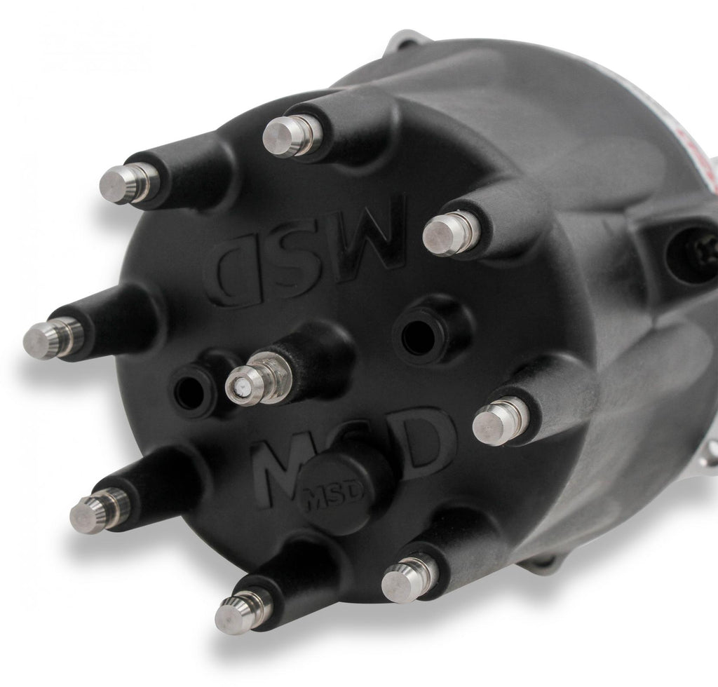 Chevy V8 Pro-Billet Distributor W/Black Cap The Most Popular Performance Distributor In The Market And Now Comes With Black Cap Must Be Used With An MSD 6, 7 Or 8-Series Ignition MSD Ignition