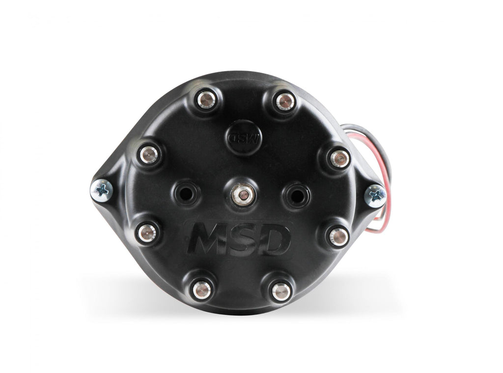 MSD Black Distributor Ford 351C-460 Pro Billet, Small Cap Steel Gear Pro-Billet Small Diameter Distributor Black Housing And Cap With Steel Gear MSD Ignition