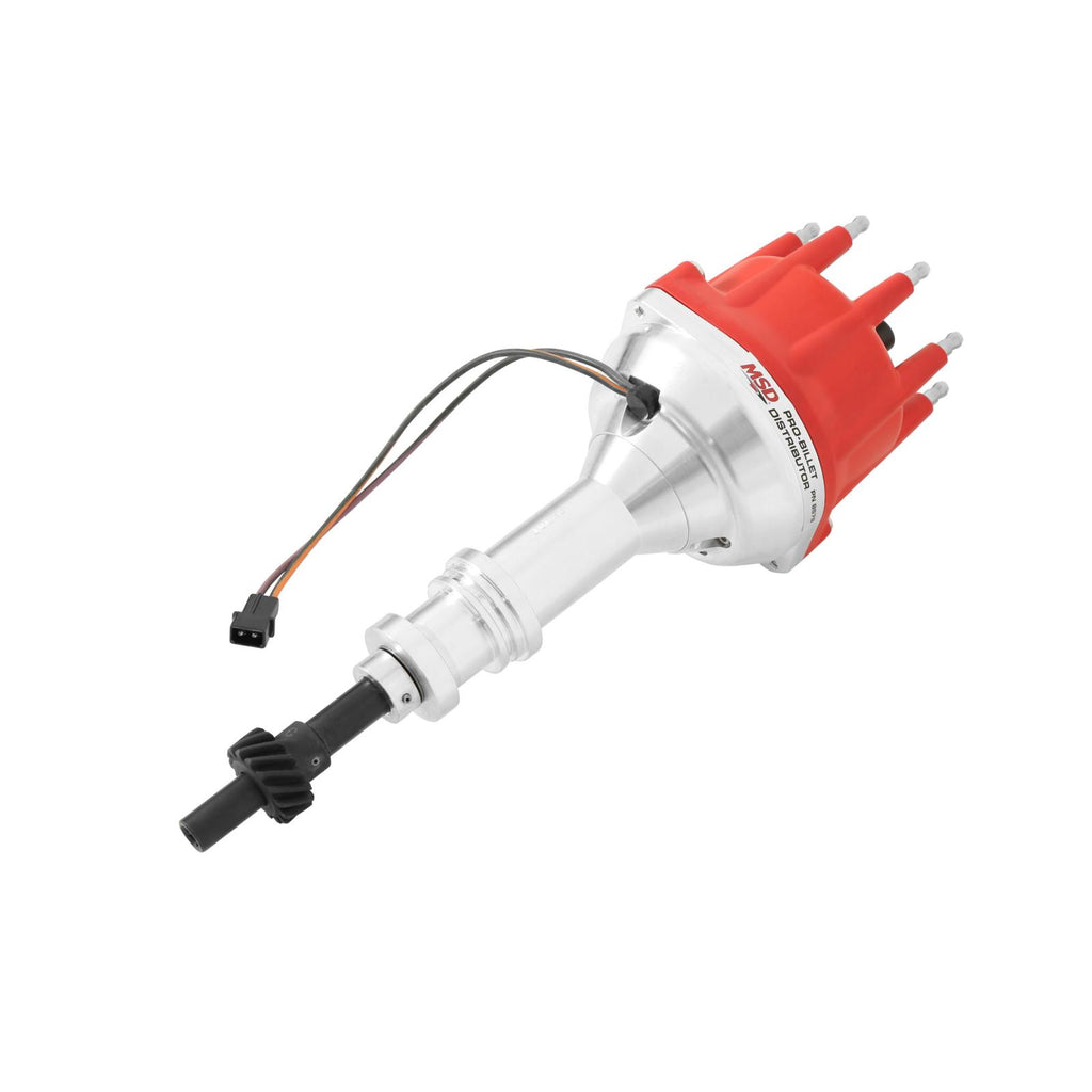 Ford 351W Small Diameter Pro-Billet Distributor Small Diameter Distributor For 351W, Includes Iron Gear. Must Be Used With An MSD 6, 7 Or 8-Series Ignition MSD Ignition