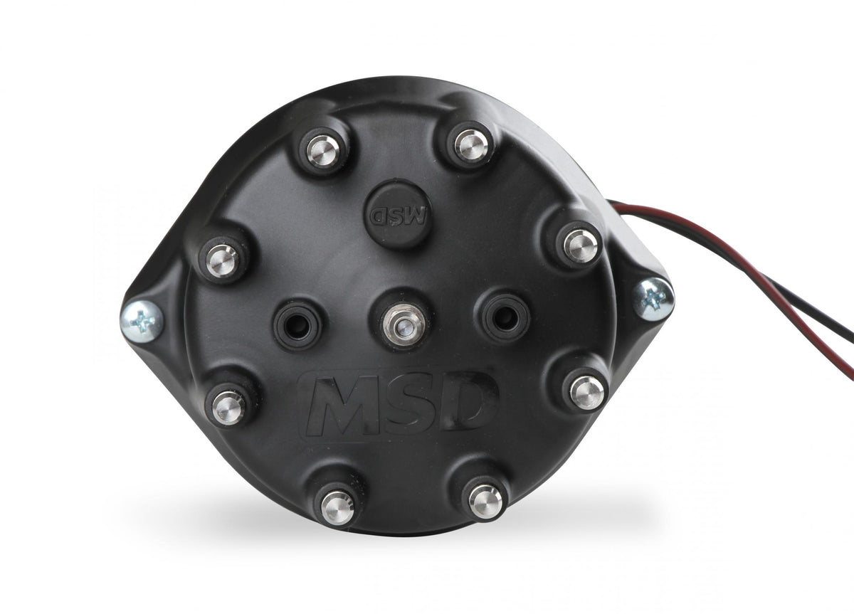 MSD Black Distributor Ford 289-302, Pro Billet, Small Cap, Steel Gear MSD'S Black Small Diameter Distributor W/Steel Gear, Requires The Use Of MSD 6, 7, 8 Series Ignition MSD Ignition
