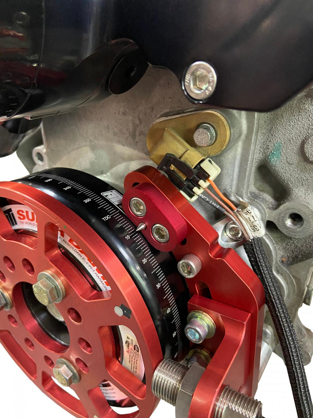 MSD Crank Trigger Kit Flying Magnet Hall-Effect LS Gen Iii/Iv 7.25 In. Small Block Chevrolet Gen Iii/Iv Adjustable Timing Pointer Red MSD Ignition