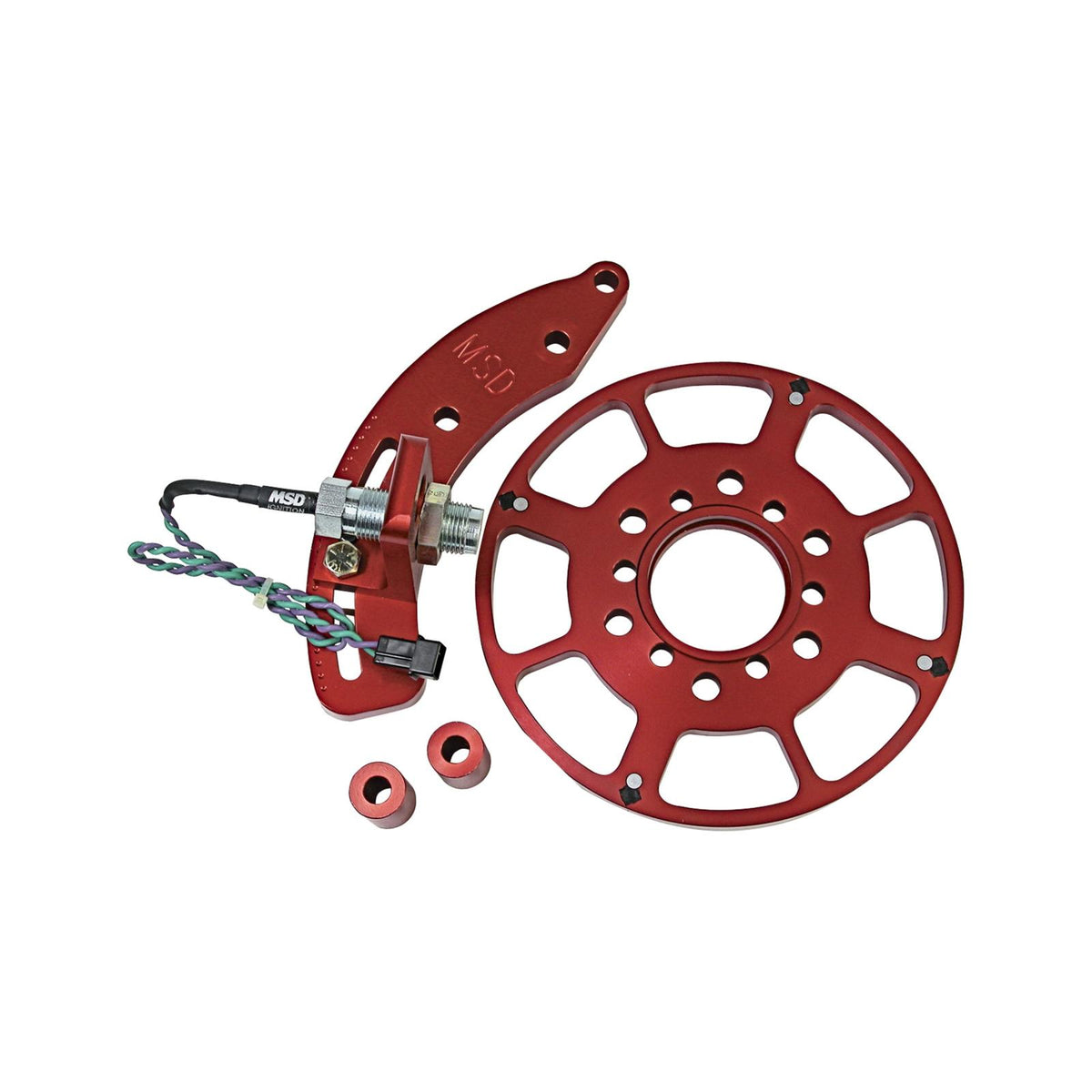 MSD Crank Trigger Wheel Kit Flying Magnet Chrysler Small Block 7.25 In. 273-360Ci Use With MSD 6/7/8 Series Ignition Red MSD Ignition