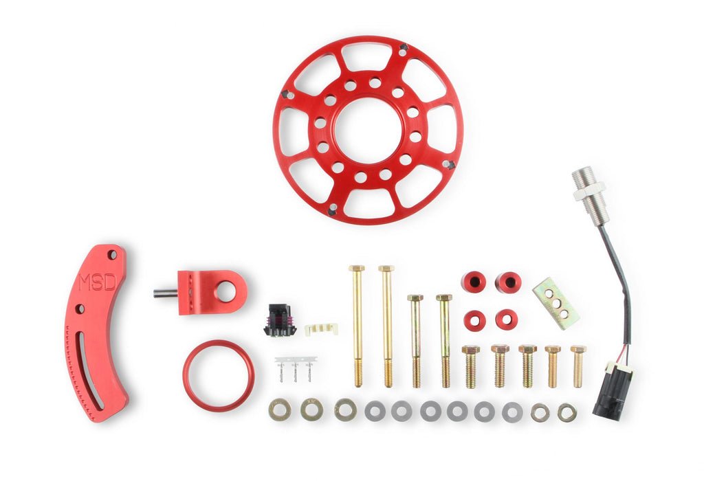MSD Crank Trigger Wheel Kit Flying Magnet Hall Effect Sbf Windsor 289/302/351W 6.562 In. Crank Trigger Wheel And Hall-Effect Crank Sensor MSD Ignition