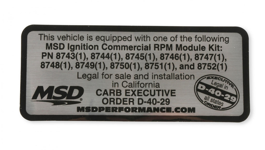 MSD Rpm Modules 5000 Series Kit Even Increments Marine Only Use With 6M-2L Marine Ignition Box Pn 6560 MSD Ignition