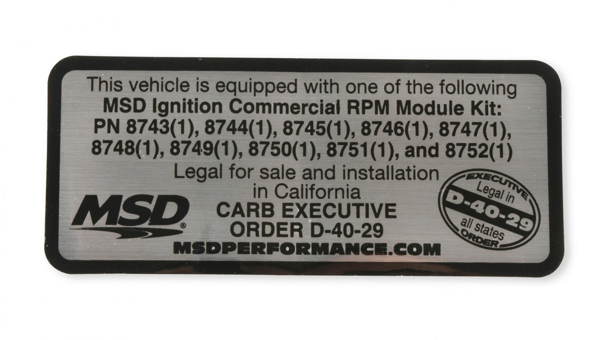 MSD Rpm Modules 5000 Series Kit Even Increments Marine Only Use With 6M-2L Marine Ignition Box Pn 6560 MSD Ignition