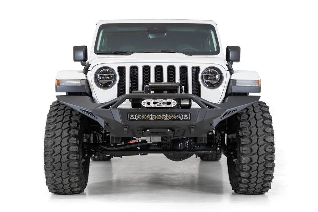2007+ Jeep JL JLU JT Wrangler, Gladiator Stealth Fighter Front Bumper License Plate Bracket Addictive Desert Designs