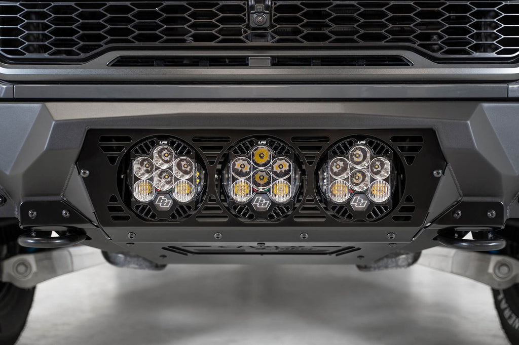 2017-2020 Ford Raptor Bomber Front Bumper Mounts for 3 Baja Designs LP6 Round Lights Addictive Desert Designs