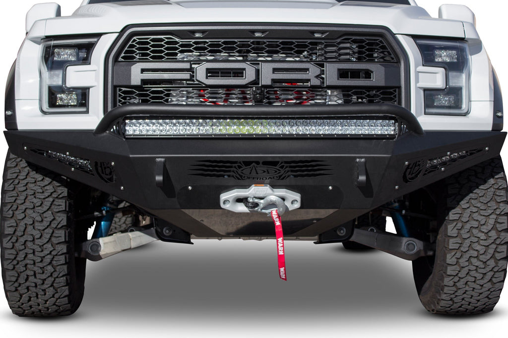 2017-2020 Ford F-150 Raptor HoneyBadger Front Bumper With Winch Mount Addictive Desert Designs