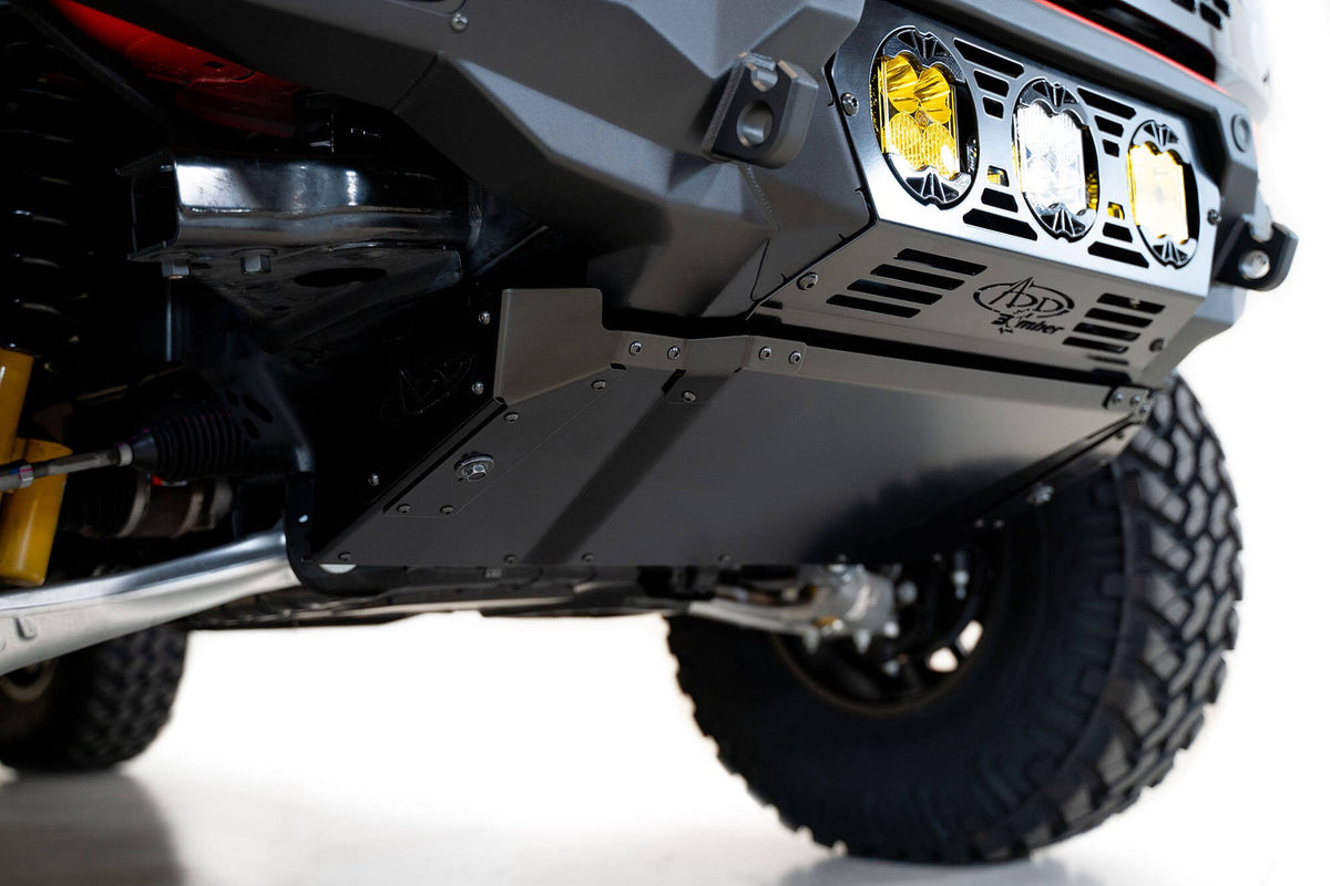 2021+ Ford Bronco Bomber Front Bumper Mounts for Three Baja Designs LP4 Lights Addictive Desert Designs