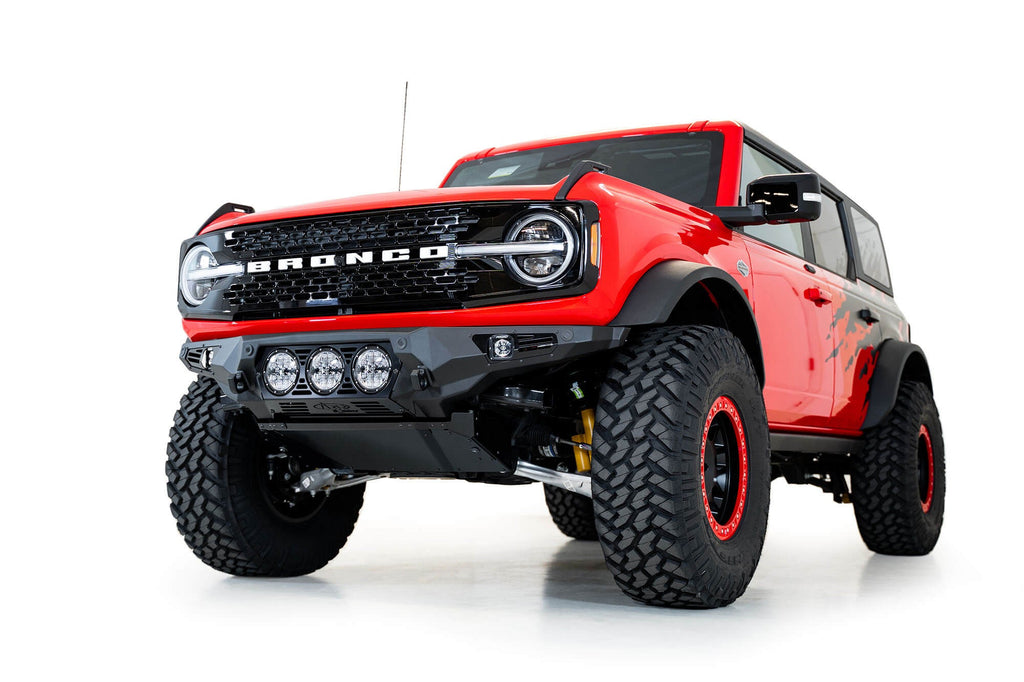 2021+ Ford Bronco Bomber Front Bumper Mounts for three Rigid 360 6 Inch lights Addictive Desert Designs