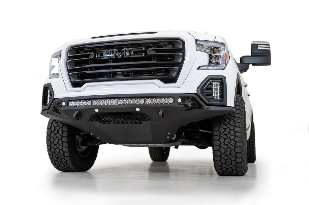 2019-2022 GMC Sierra 1500 Stealth Fighter Front Bumper Universal mounts for up to 10 cube lights or a 40 Inch light bar Addictive Desert Designs
