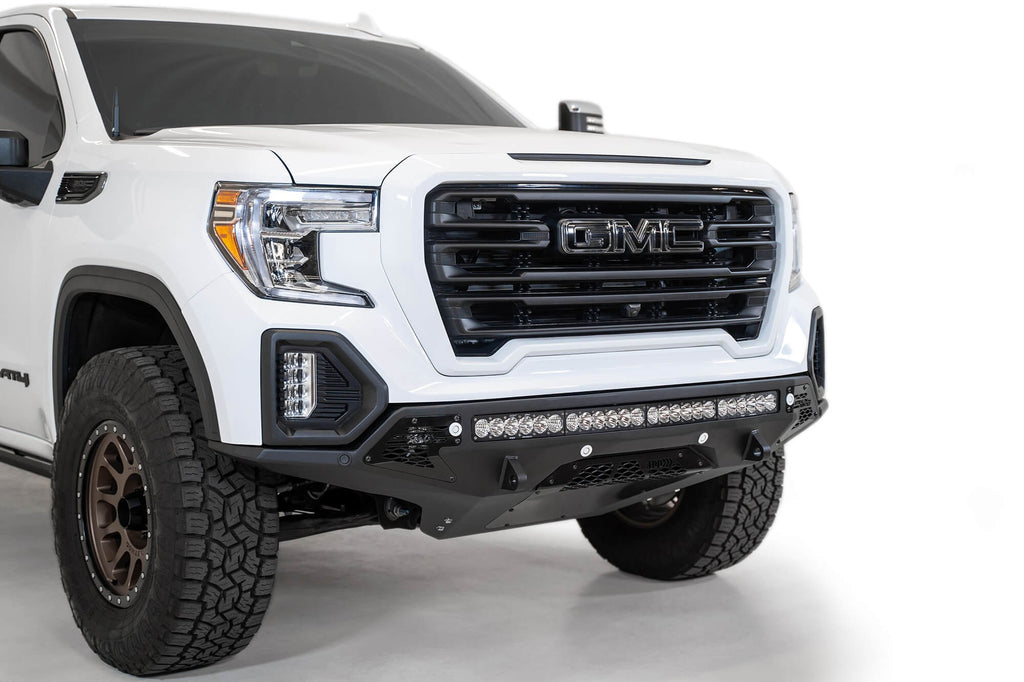 2019-2022 GMC Sierra 1500 Stealth Fighter Front Bumper Universal mounts for up to 10 cube lights or a 40 Inch light bar Addictive Desert Designs