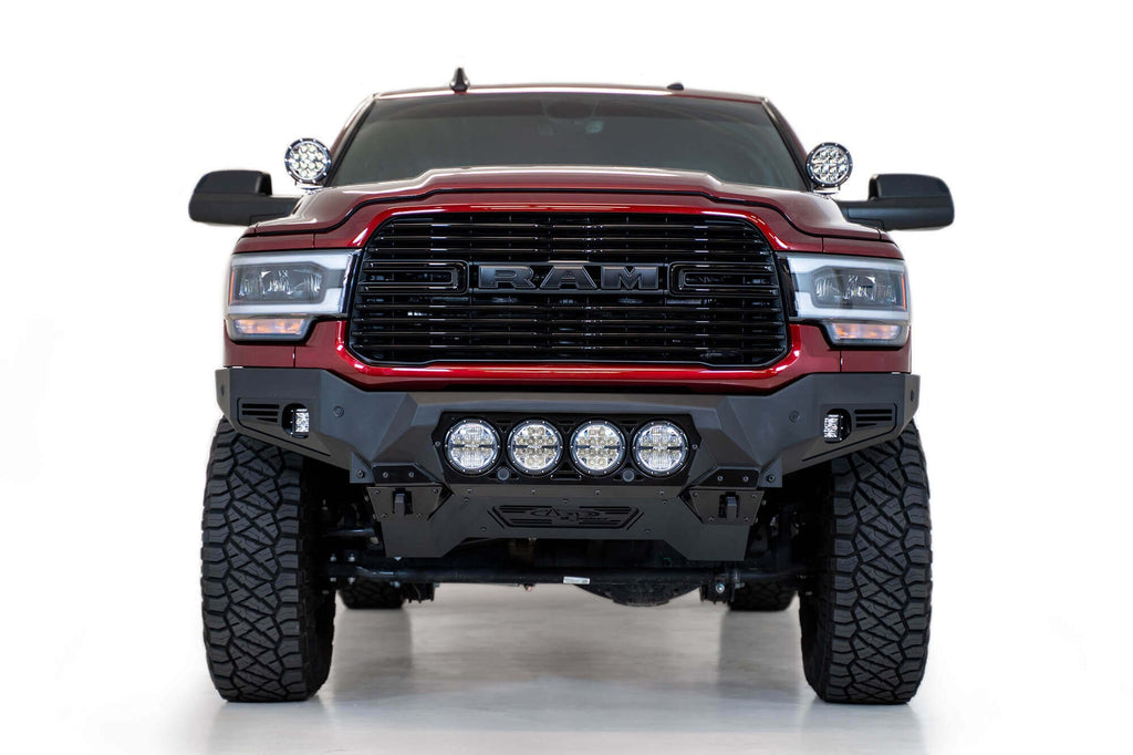2019-2025 RAM 2500 3500 Bomber Front Bumper Mounts for four rigid 360 6 inch round lights Addictive Desert Designs
