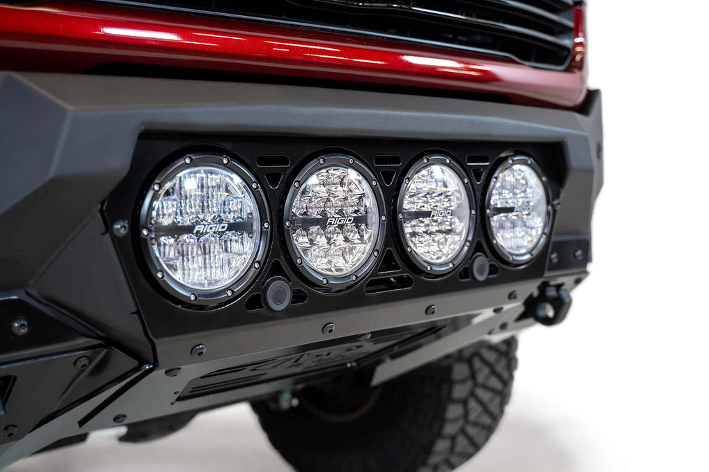 2019-2025 RAM 2500 3500 Bomber Front Bumper Mounts for four rigid 360 6 inch round lights Addictive Desert Designs