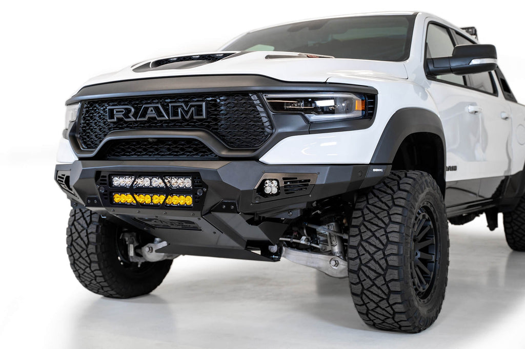 2021-2024 RAM 1500 TRX Bomber Front Bumper Mounts for two 20 Inch light bars Addictive Desert Designs