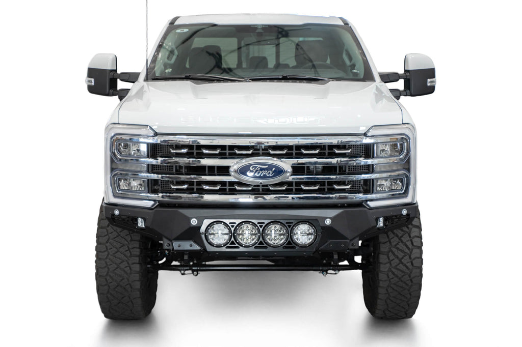 2023-2025 Ford Super Duty F-250 F-350 Bomber Front Bumper Recessed Mounts for 4 Rigid 360 Lights in Center Addictive Desert Designs