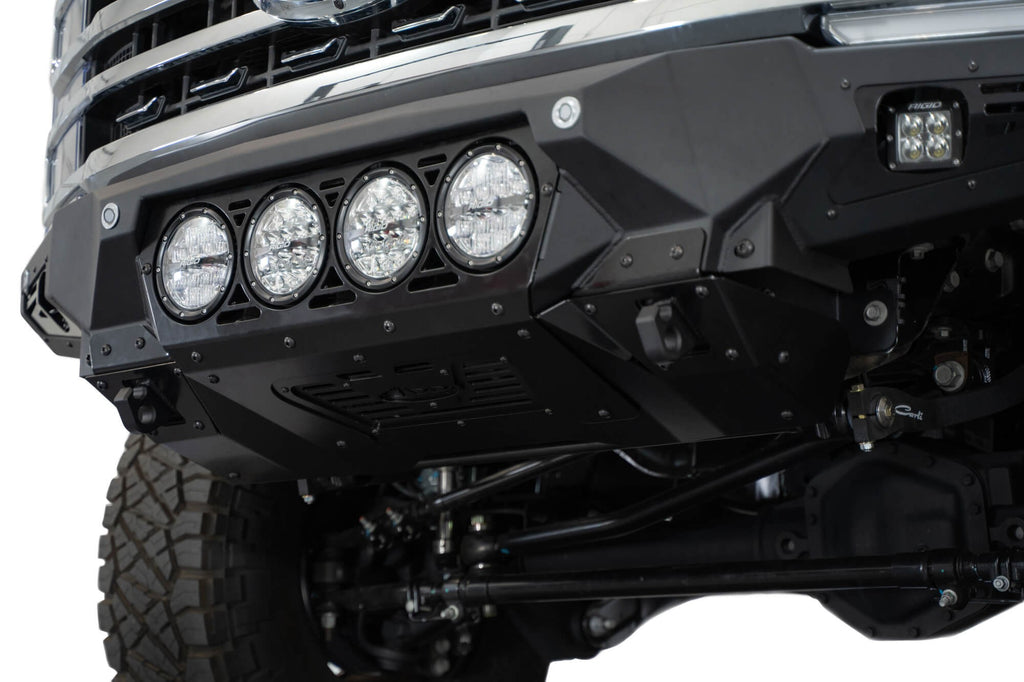 2023-2025 Ford Super Duty F-250 F-350 Bomber Front Bumper Recessed Mounts for 4 Rigid 360 Lights in Center Addictive Desert Designs